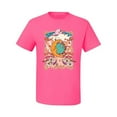 thumbnail image 2 of Wild Bobby Sun and Moon Groovy Vintage Daisy Flowers Stars Vintage Men Tee, Neon Pink, Small, 2 of 6