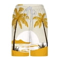 thumbnail image 5 of LIBRCLO Mens Swim Trunks with Liner 2 in 1 Quick Dry Bathing Suits Hawaiian Coconut Tree Print Lightweight Breathable Board Shorts Summer Beach Shorts Beige M, 5 of 6