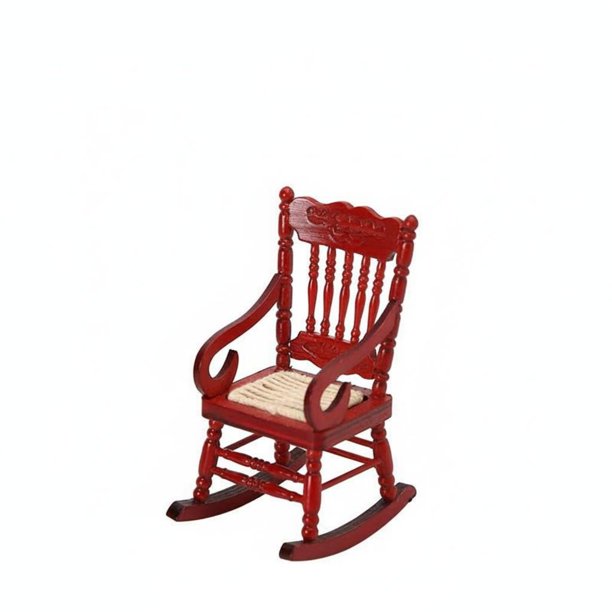 predolo Mecedora en Miniatura Diseño Realista Silla Mecedora Miniatura Balanceo Ligero Mueble de Madera a Escala para Aficionados Al Bricolaje