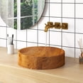 thumbnail image 2 of Auranook Teak Wood Washbasin, 16" x 16" Vessel Sink with Drainage Hole, Smooth Finish & Rounded Corners, Above Counter Sink for Bathrooms, No Assembly & Simple Maintenance, Natural, 2 of 9