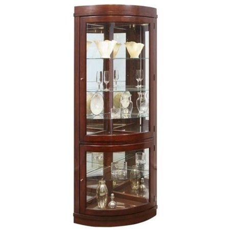 Cherry Carved Curio Cabinet - Beaumont Lane Corner Curio Cabinet in Chocolate Cherry