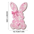 thumbnail image 3 of Letrero de madera 2D para puerta y ventana con diseño de conejos, lazos y corazones de Pascua para niña., 3 of 5