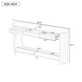 thumbnail image 3 of Harper & Bright Designs Oval Console Table with 3 Drawers, Farmhouse Entryway Table with Bottom Shelf, Wood Curved Sofa Table for Living Room,Hallway, Navy Blue 59.8", 3 of 12