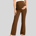 thumbnail image 2 of Maternity Yoga Pants for Women High Waisted Stretchy Workout Leggings with Belly Support Coffee L, 2 of 7