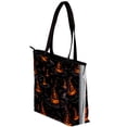 thumbnail image 3 of Witch Hat Canvas Leather Mix Tote Bag with Twill, Sponge, Jeanette Material | 30x10.5x39cm/11.8x4.1x15.4in Size, 3 of 5