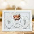 thumbnail image 1 of Baby Hand & Foot Print Clay Cast Kit & Fold Photo Picture Frame Christening Gift Memorial Frame, 1 of 8