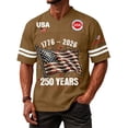 thumbnail image 4 of Evdexr 250th Anniversary Graphic Tees Men Crew Neck Short Sleeve Independence Day Shirts American Flag Usa Star Stripes Liberty Patriotic T Shirt Brown L, 4 of 5