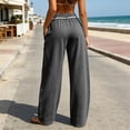thumbnail image 6 of Pants for Women Women's Wide Leg Pants High Waist Womens Jogging Pants Casual Sweatpants With Pocket Elastic Waist Pants for Workout Running Dark Gray Xxl, 6 of 8