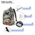 thumbnail image 4 of Honeii Vintage Art Butterfly Flower Print Canvas College Laptop Backpack, Durable Rucksack Travel Notebook Bag School Backpack Book Bag for Men Women-Small, 4 of 7