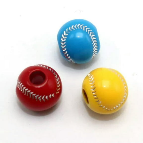 U8MO 100 SparklingTennis Ball Pattern Acrylic Round Beads 12mm(1/2") Funny Beads-Mixed Colour Sparkling Silver