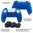 thumbnail image 6 of Silicone Skin Cover Protector Case For PlayStation 5 DualSense Wireless Controller With 6 Black Thumb Grip Caps, Anti-Slip Silicone Soft Rubber Case Protector For PS5 Blue, 6 of 6