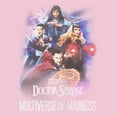 thumbnail image 2 of Girl's Marvel Doctor Strange in the Multiverse of Madness Distressed Group Shot  Graphic Tee Light Pink Large, 2 of 4