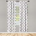 thumbnail image 5 of Ambesonne Animal Window Curtains, Owls on the Branch, Each 28" W x 84" L, Eggplant and White, 5 of 5