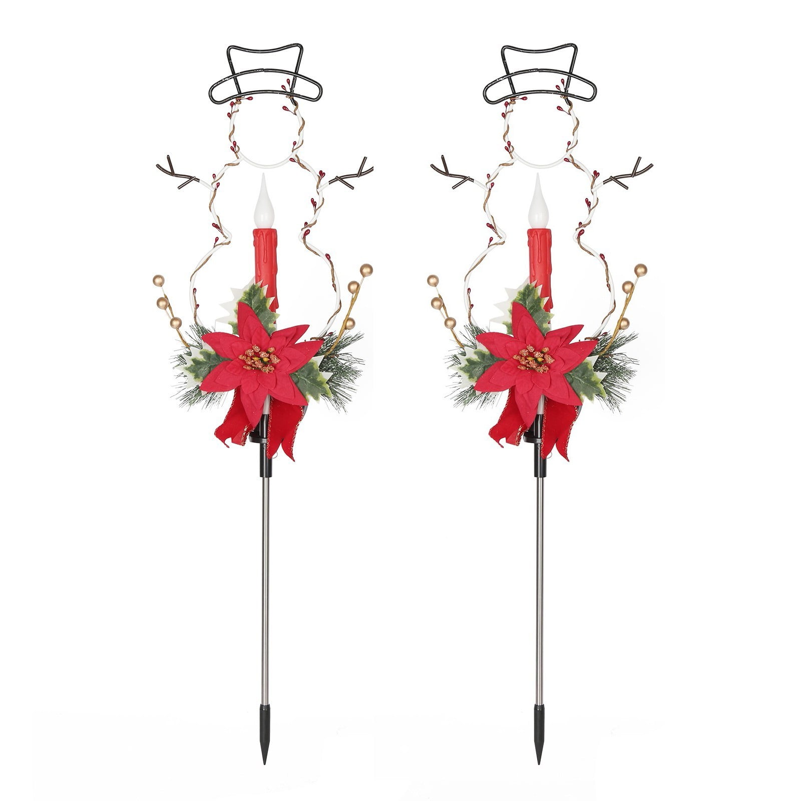 Vikakiooze 2023 Christmas Solar Stake Lights, Waterproof Landscape Christmas Lights, Pathway