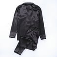 thumbnail image 5 of Womens Silk Satin Pajamas Set Long Sleeve Button-Down Sleepwear Pajamas, 5 of 5