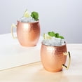 thumbnail image 4 of True Hammered Moscow Mule Copper Mugs, Cocktail Drink Cups, 16 oz, Set of 2, 4 of 6