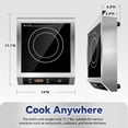 thumbnail image 5 of Commercial Induction Cooktop,1800W Induction Burner with Sensor Touch and LCD Screen,ETL-Certified Single Electric Burner,Ten level precise temperature control, Large 8” Heating Coil, 5 of 8