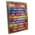 thumbnail image 1 of Homebody Accents Framed All Welcome Metal Sign, Equality, Unity, Peace, Positive Living, Love Trumps Hate, 1 of 3