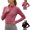 Pink, variant on Women Lightweight Running Jacket Long Sleeve Zip Up Slim Fit Active Training Top with Thumb Hole