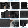 thumbnail image 4 of Waterproof Hard Case, 33 x 21 x 14 Inch, Equipment Case with Wheels/Customizable Foam/Retractable Handle for electronic, tool,cameras, Shockproof,Rolling Hard Case Inner 27.24"x15.6"x11.29", 4 of 10