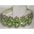 thumbnail image 5 of LBG British Made 10k White Gold Natural Peridot Womens Eternity Ring - 33 size options - Size 5.25, 5 of 7