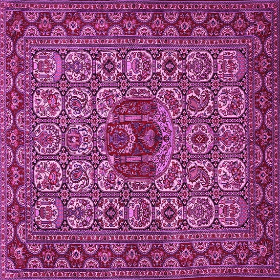 Ahgly Company Indoor Square Persian Pink Traditional Area Rugs, 5' Square