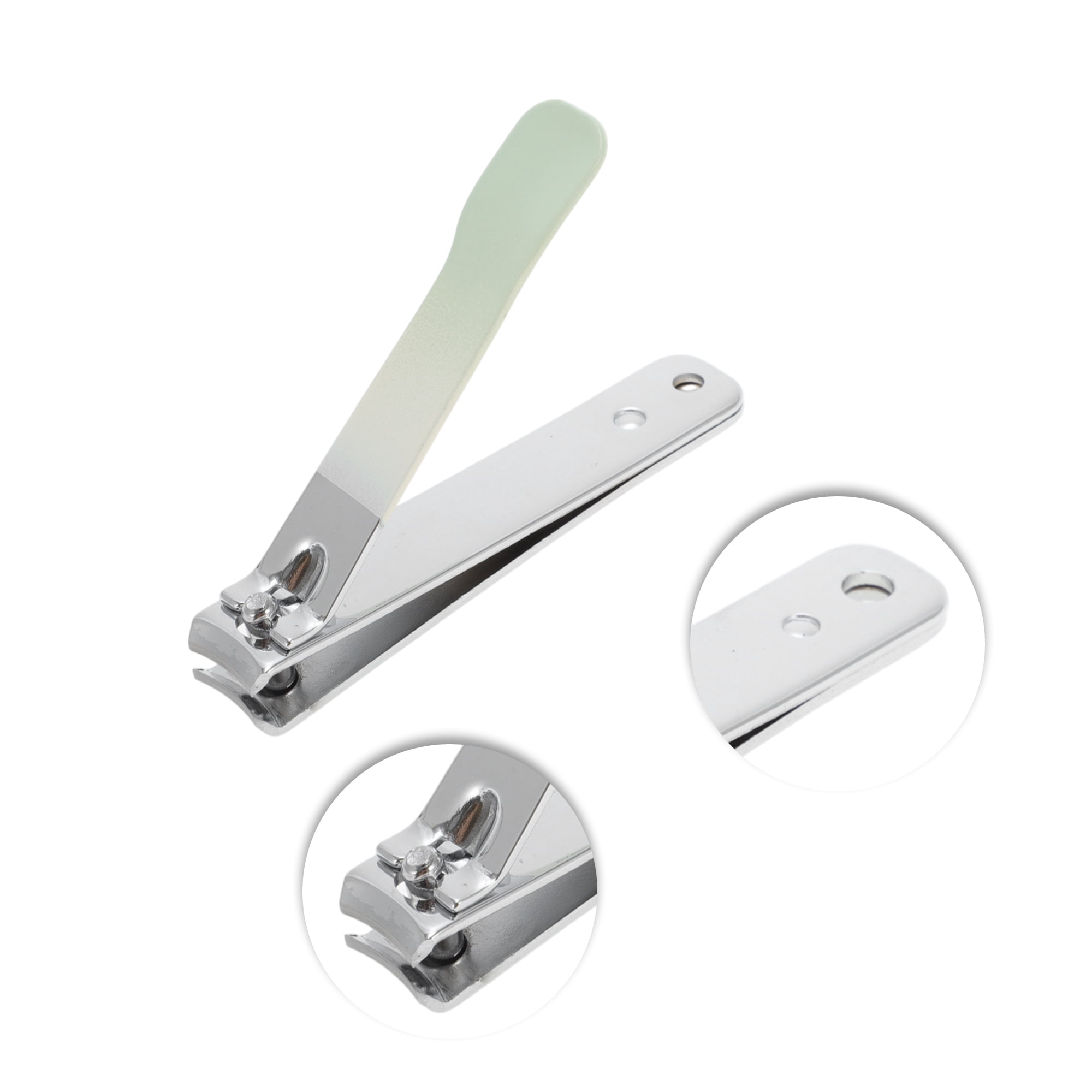 Unique Bargains 2pcs Slanted Nail Clippers Set Green Large