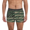 thumbnail image 1 of Balery Jungle Green Camo USA Flag Calzoncillos bóxer para hombre, ropa interior de algodón suave y transpirable con cinturilla de nailon-Large, 1 of 5