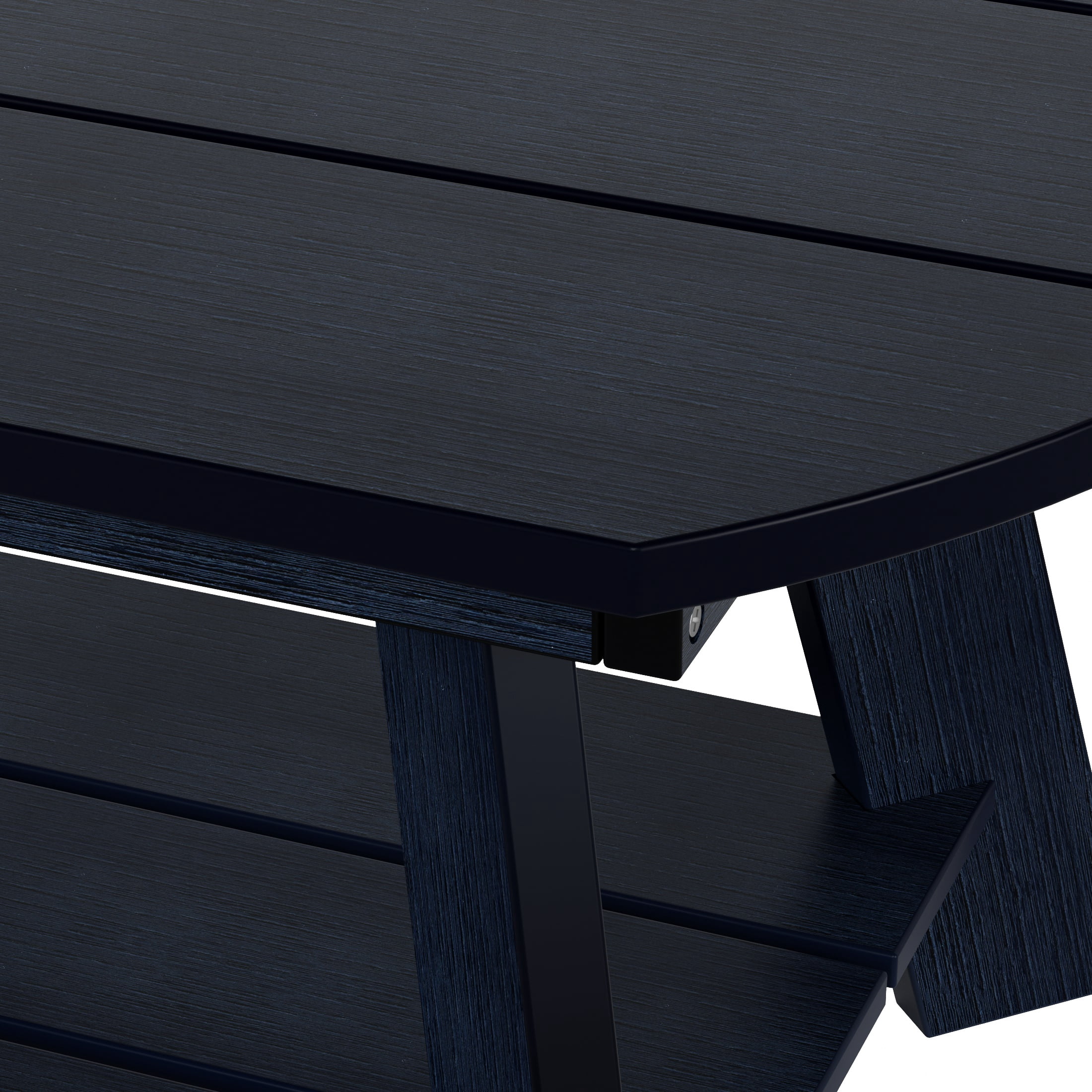 WestinTrends Tuscany Outdoor Coffee Table, Real Wood Like All Weather HIPS 2 Tier Patio Adirondack Coffee Table, Navy