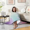 thumbnail image 4 of Wearable Blanket,Soft Floral Watercolor Pattern Hooded Wearable Flannel Blanket for Adults & Teens,Winter Poncho Shawl Wrap Cape Cozy Anti-Pill,50"x60", 4 of 5