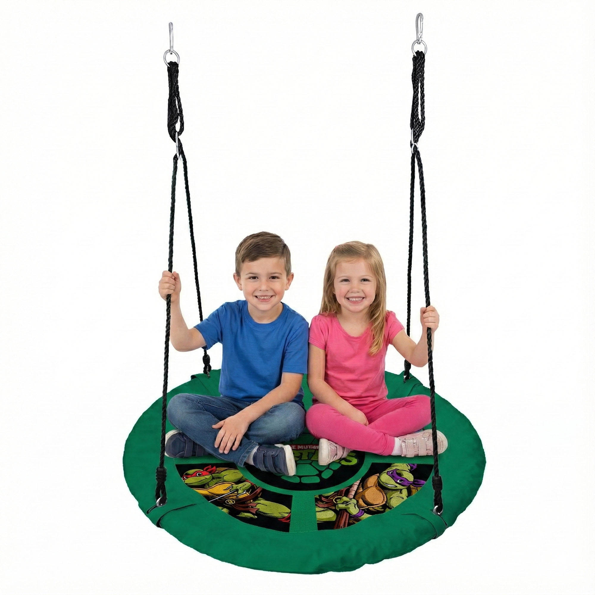 Teenage Mutant Ninja Turtles 40” Saucer Tree Swing for Kids – Heavy-Duty Flying Disc Swing, Adjustable Ropes, Indoor & Outdoor Use, Ages 3+