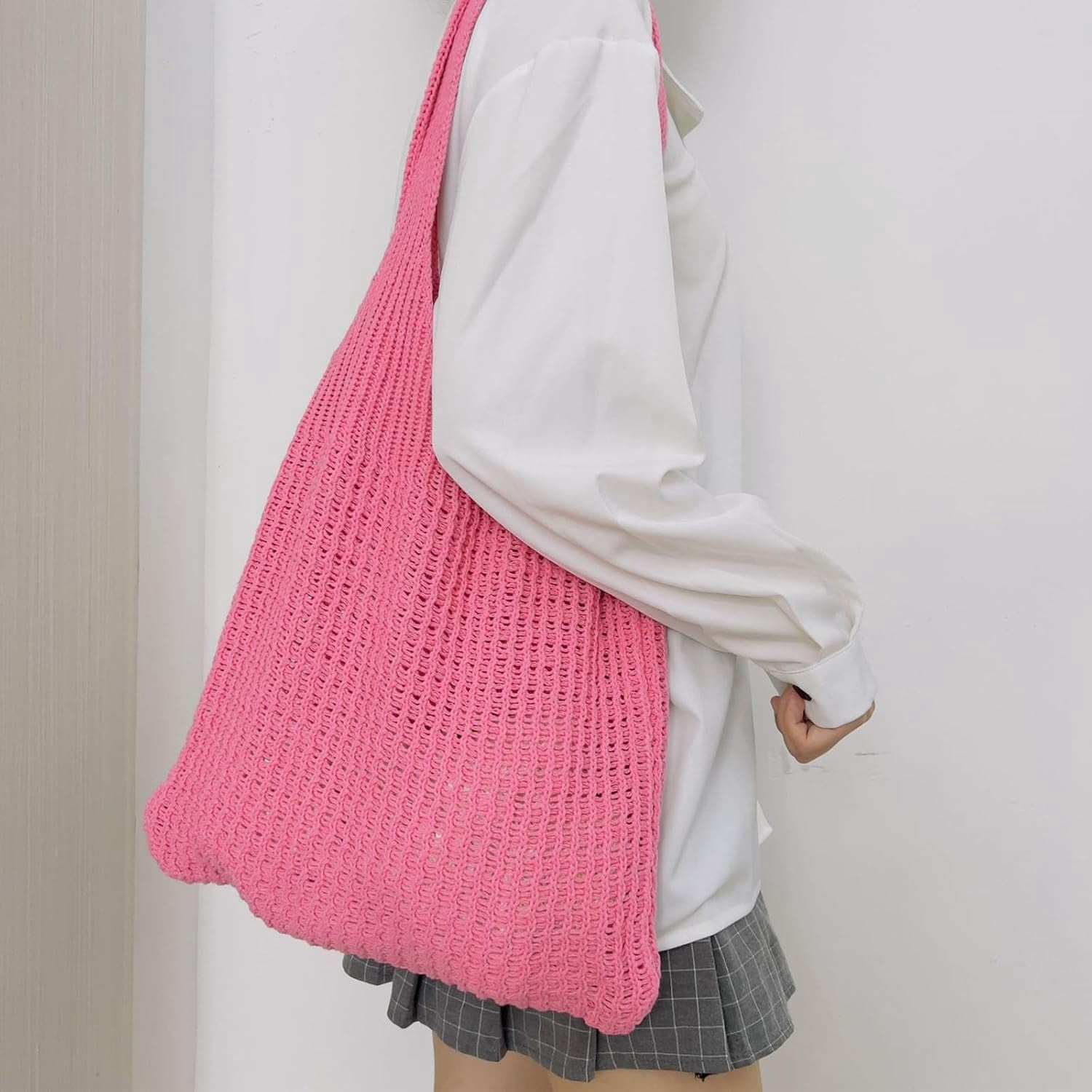 CoCoMangos Beach Tote Bag Aesthetic Coconut Girl Aesthetic Tote Bag Crochet Beach Bag Small Beach Bag Tote Bag for Women