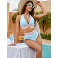 thumbnail image 5 of YourLovely Women High Waisted Bikini Sets Tummy Control Swimsuits Color Block Two Piece Drawstring Bathing Suit, 5 of 5