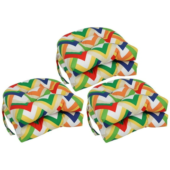 16-inch Spun Polyester Outdoor U-shaped Tufted Chair Cushions (Set of 6) 916X16US-T-6CH-OD-119