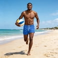 thumbnail image 6 of Boyscolos Mens Board Shorts Swimwear Summer Beach Swim Drawstring Shorts Surfing Sport Bathing Suit Athletic Gym Shorts Blue M, 6 of 7