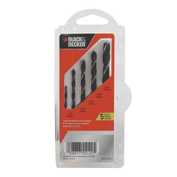 Juego de Brocas para Madera Black & Decker 5 Piezas
