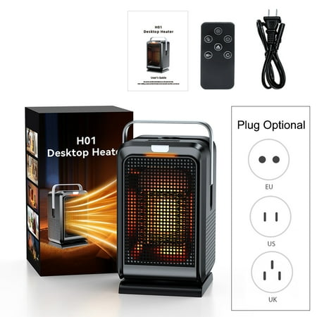 

Ametoys Space Heater 90 Degrees Oscillating ECO Portable Heater Warm air blower Overheat Protection