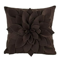 Sara's Garden Petal Decorative Throw Pillow. 17 Inch Square (Chocolate, Case Only)