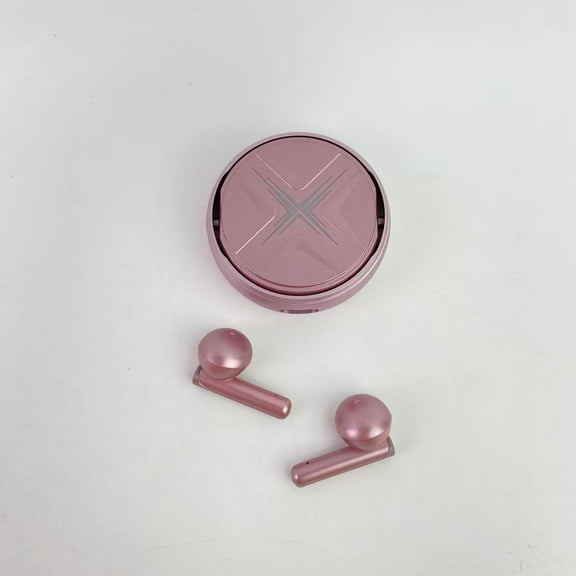 Syrixtale Earphones,Pink True Wireless Earbuds Bluetooth 5.3 with Microphone for WorkingOutNoise Canceling Blue Tooth Ear BudsDeep Bass Wireless Earphones with Charging Case in EarHeadphone