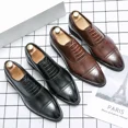 thumbnail image 6 of Classic Cap Toe Brogue Leather Men’s Dress Shoes, Vintage British Style Pointed Toe Oxfords, Non-Slip Formal Shoes for Wedding, Office Work and Formal Occasions, 6 of 7