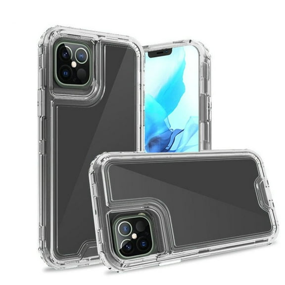 For Apple iPhone 13 Pro (6.1") Heavy Duty Rugged 3 in 1 Hybrid Shockproof Full Body Bumper [Military Grade] Transparent Protective Cover ,Xpm Phone Case [Clear]