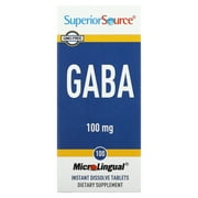Superior Source GABA (Gamma-Aminobutyric Acid) 100 mg 100 Sublingual Tablet