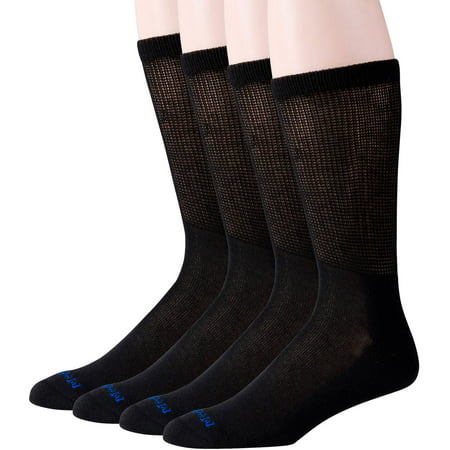 MediPeds Women's Crew Socks, Black, 4pk - Walmart.com