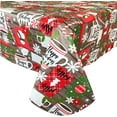 thumbnail image 2 of Christmas Jolly Holiday Candy Cane and Hot Cocoa 60 x 84 inch Rectangle Flannel Back Vinyl Tablecloth, 2 of 9