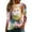 #47-Multicolor, variant on Craaazy Women's Crewneck 3/4 Sleeve Happy Easter Rabbit Print Cute T-Shirts Gifts