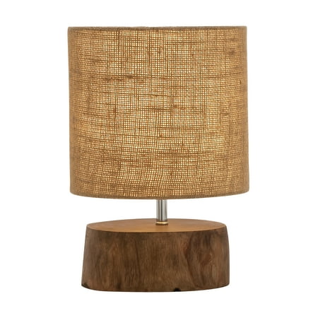 Decmode Natural 14 Inch Gany Wood Log Table Lamp With Jute Oval Decmode Natural 14 Inch Gany Wood Log Table Lamp With Jute Oval Shade Brown