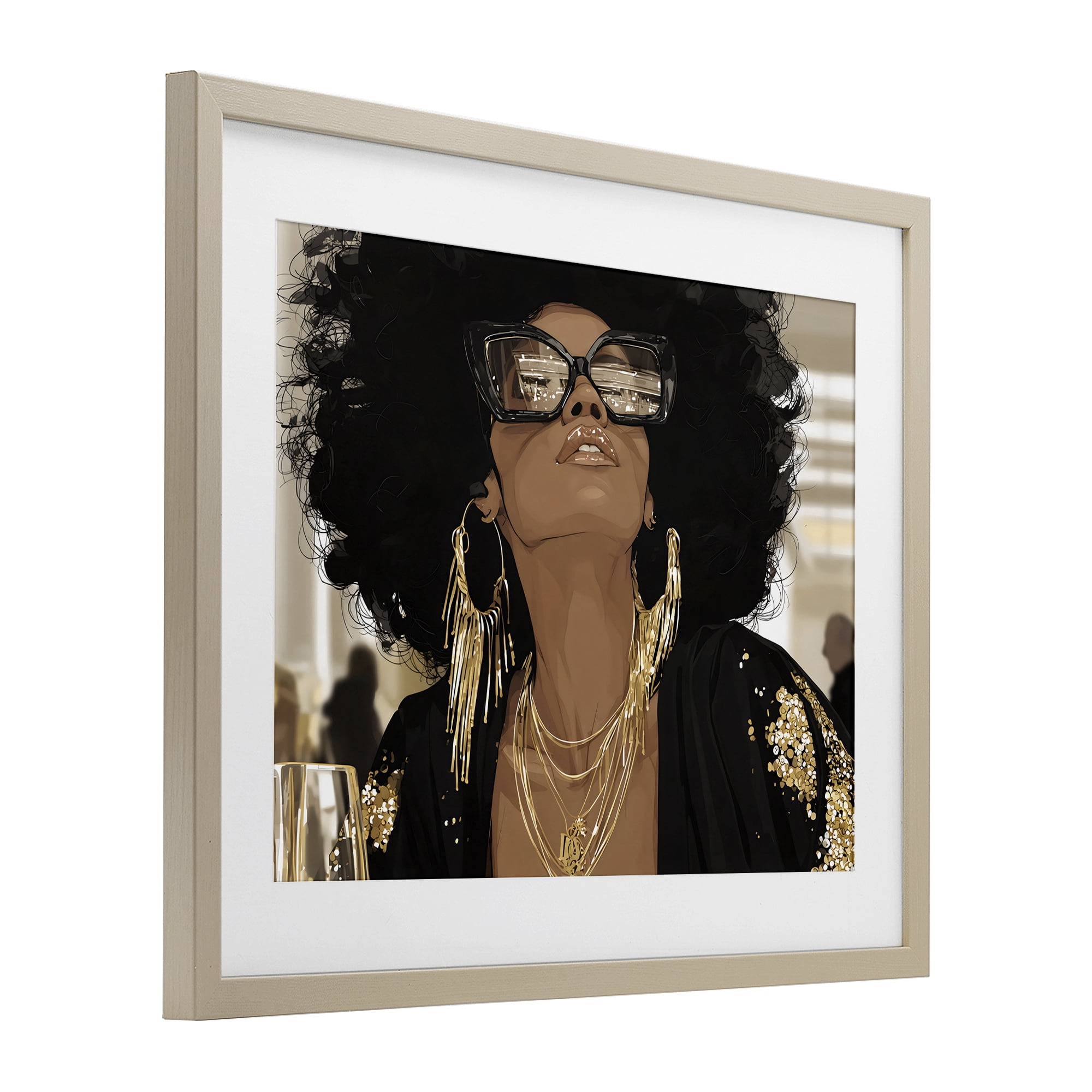 Stupell Industries Full Of Confidence Beautiful Woman Birch Framed Print Under Glass, design by Franklyn Gregory