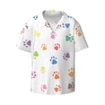 thumbnail image 5 of PAYOHTO Colorful Prints Cat Dog Paw Mens Hawaiian Casual Short-sleeved Shirt Tropical Summer Beach Button Down Shirts, 5 of 7