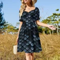 thumbnail image 3 of Mermaid Fish Scales Deep Shade of Blues Sleeveless Dress elegant wom's sets Dress for pregnant wom Dress, 3 of 7