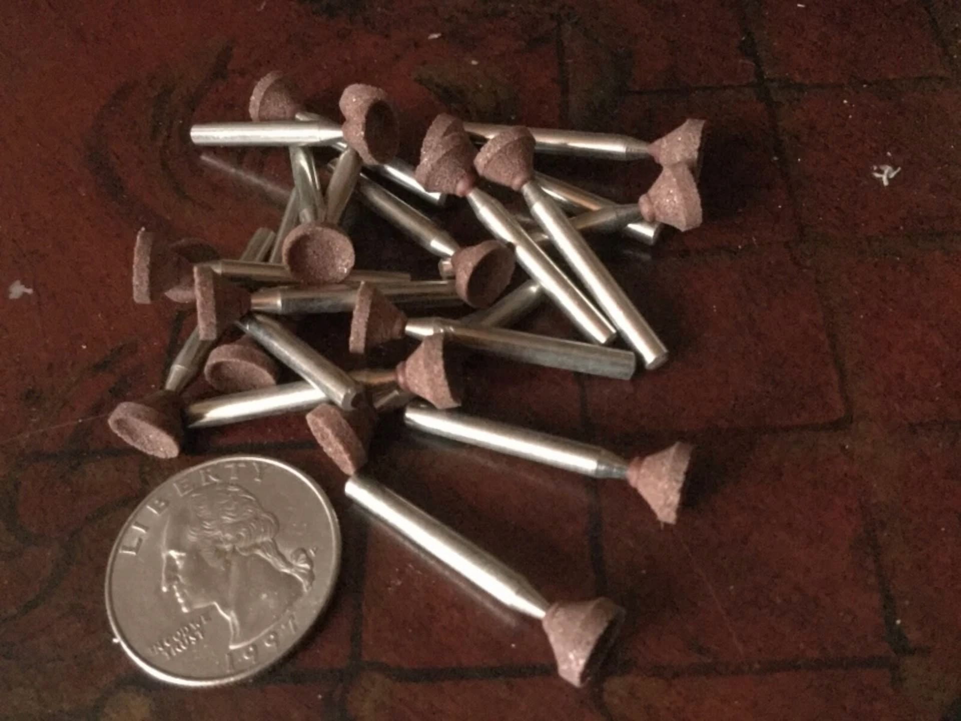 CIRCLE- Mounted Point Grinding Dremel Die Grinder 1/8 1 In Cone Shaped 1/8 Shank 20 Pcs